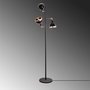 Opviq Yıldo - 7021 Lámpara de pie Negro y Cobre